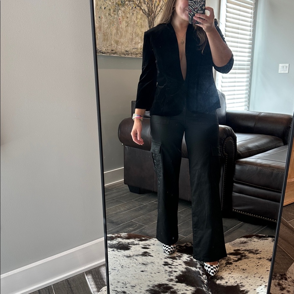 Alex Evenings Black Velvet top